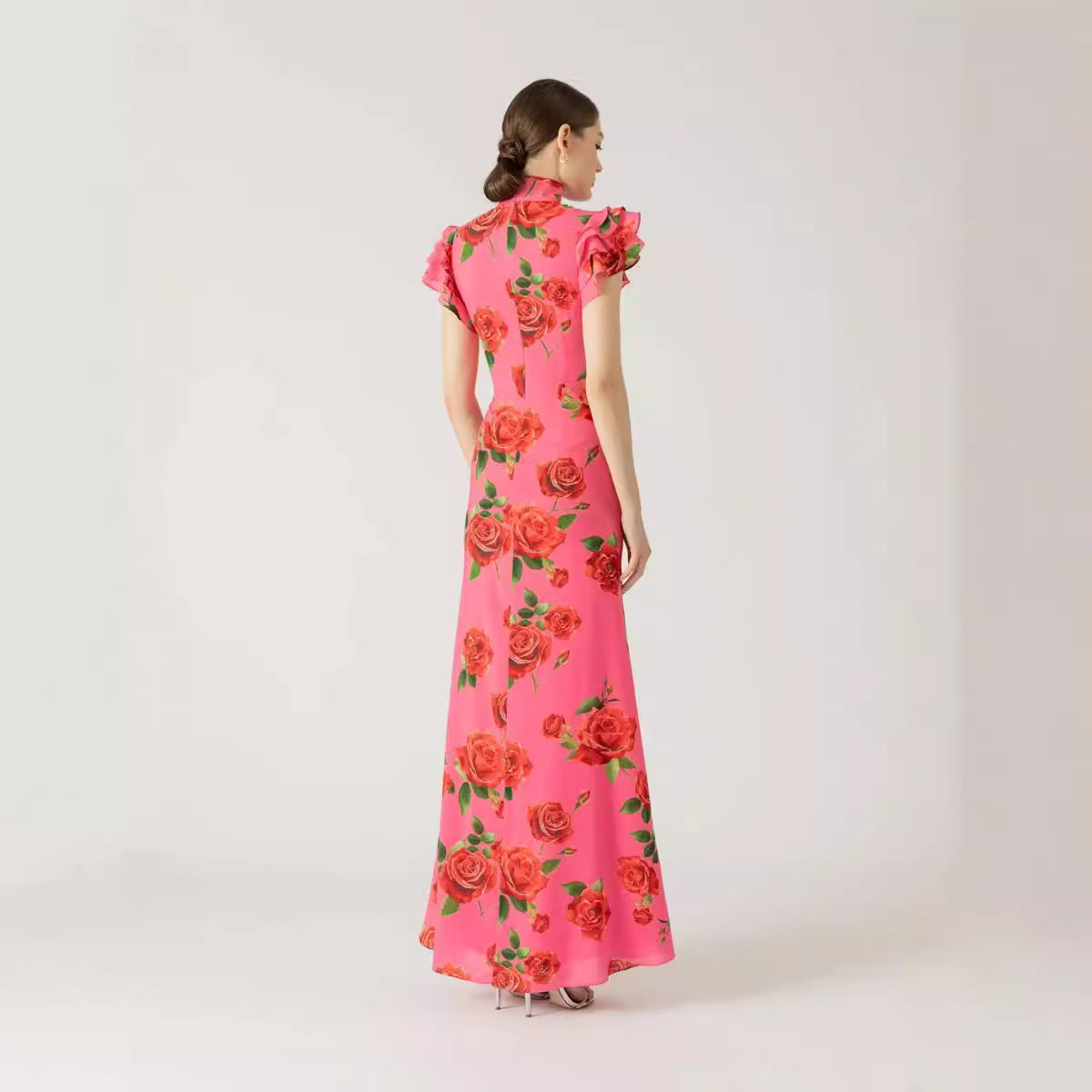 Amelia – Ärmelloses, lässiges, bedrucktes Kleid im nationalen Stil mit neuem chinesischen Cheongsam