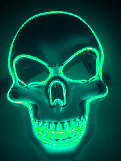 Halloween LED Leuchtende Totenkopfmaske für Erwachsene – Gruselige Party- & Kostüm-Maske