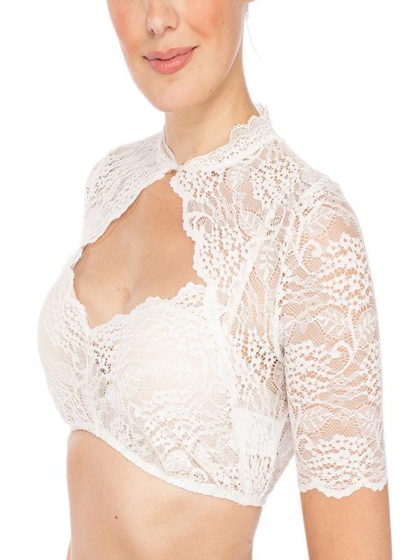Wendy – Klassisches Damen-T-Shirt mit Spitzenbesatz