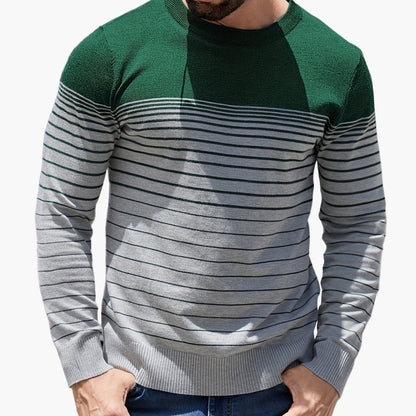 Herren Strickpullover mit Streifenmuster – Lässiger Freizeit-Look für Alltag und Büro