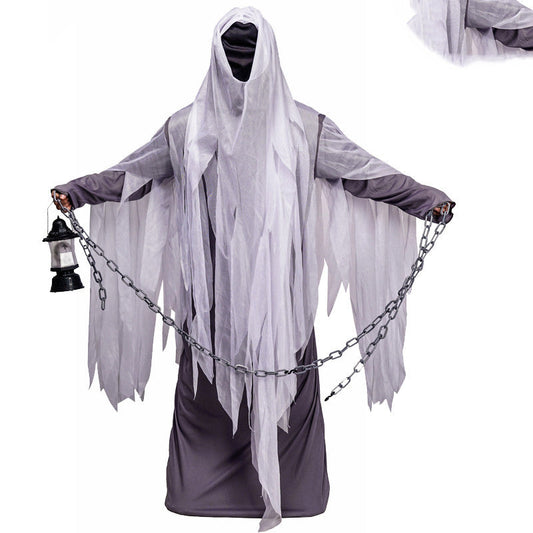 Halloween Geisterkostüm für Erwachsene – Spukiges Herren Kostüm für Halloween Party & Dekoration