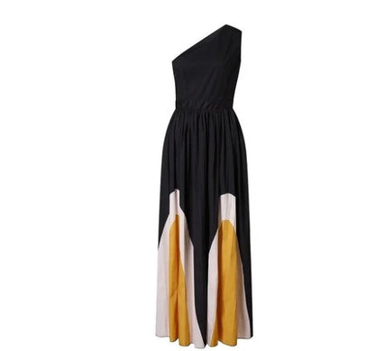 Rachael – Maxikleid ohne Träger mit kontrastierenden Farben
