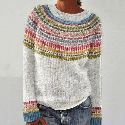 Melissa – Multicolor Rundhals Pullover mit lockerer Passform