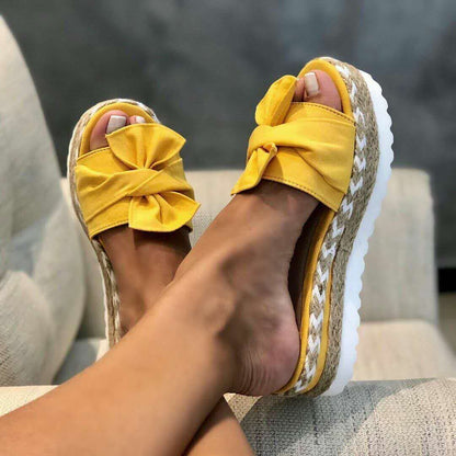 Donna – Plattformsandalen mit Schleife für Damen im Sommer