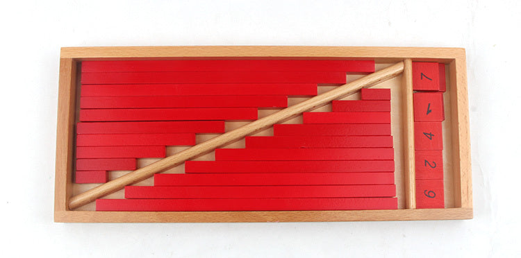 Montessori Rechenstäbe Holzspielzeug für Kinder – Frühes Mathematiklernen, Pädagogisches Lernmaterial, Neutral