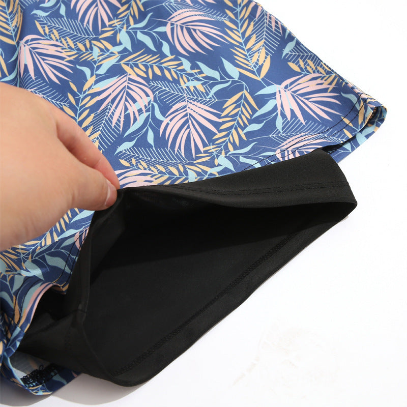 Damien – Locker sitzende Schwimmshorts mit sommerlichem Druck und doppelter Schicht