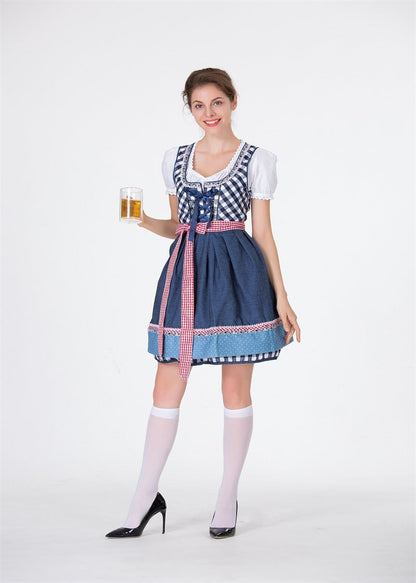 Damen Trachtenkleid Dirndl für Oktoberfest & Volksfest - Traditionelles Kostüm im modernen Stil