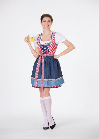 Damen Trachtenkleid Dirndl für Oktoberfest & Volksfest - Traditionelles Kostüm im modernen Stil
