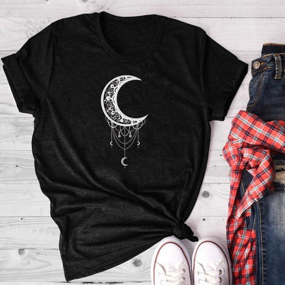 Mandy – Damen T-Shirt mit Sonnen- und Mond-Druck
