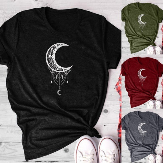 Mandy – Damen T-Shirt mit Sonnen- und Mond-Druck