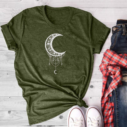 Mandy – Damen T-Shirt mit Sonnen- und Mond-Druck