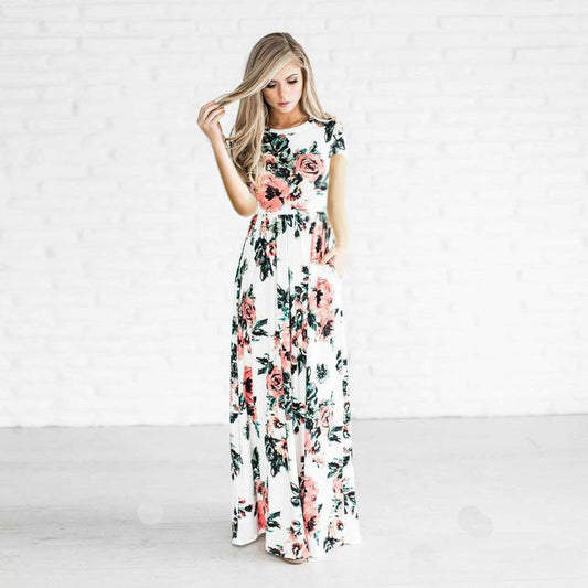 Rebecca – Boho Maxikleid mit Blumenmuster