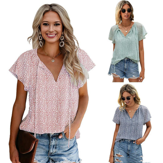 Mandy – Bluse mit Floralem Muster und Lotusblattärmeln