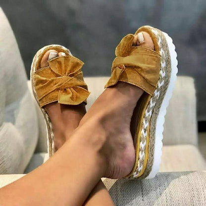 Donna – Plattformsandalen mit Schleife für Damen im Sommer
