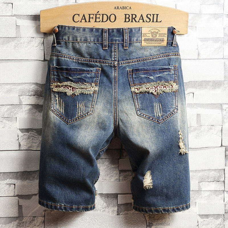 Jay – Trendige Big Hole Jeans Shorts für Herren