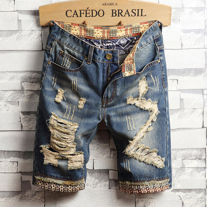 Jay – Trendige Big Hole Jeans Shorts für Herren