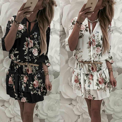 Angela – Boho Sommerkleid mit Blumenprint