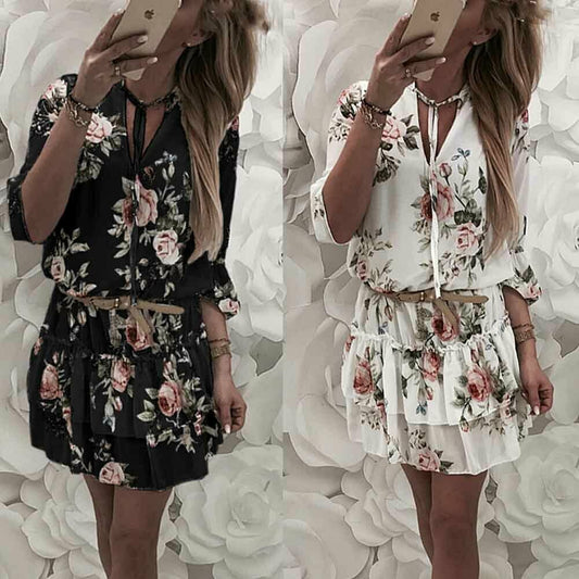 Angela – Boho Sommerkleid mit Blumenprint