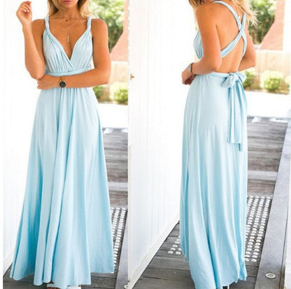 Damen Maxikleid mit Rückenfreiem Design – Elegantes Abendkleid, vielseitig tragbar, Partykleid