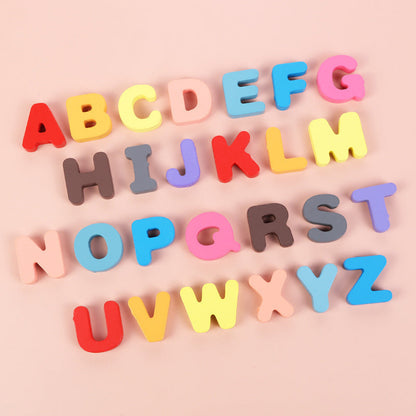 Kinder Lernspielzeug Holzpuzzle Alphabet, Zahlen & Formen – Pädagogisches Steckspiel für Jungen und Mädchen