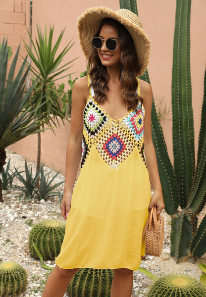 Sue – Gehäkeltes Trägerkleid im Boho-Stil