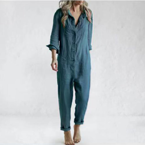 Melanie – Lässiger Jumpsuit mit Taschen und lockerer Passform