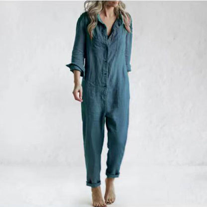 Melanie – Lässiger Jumpsuit mit Taschen und lockerer Passform