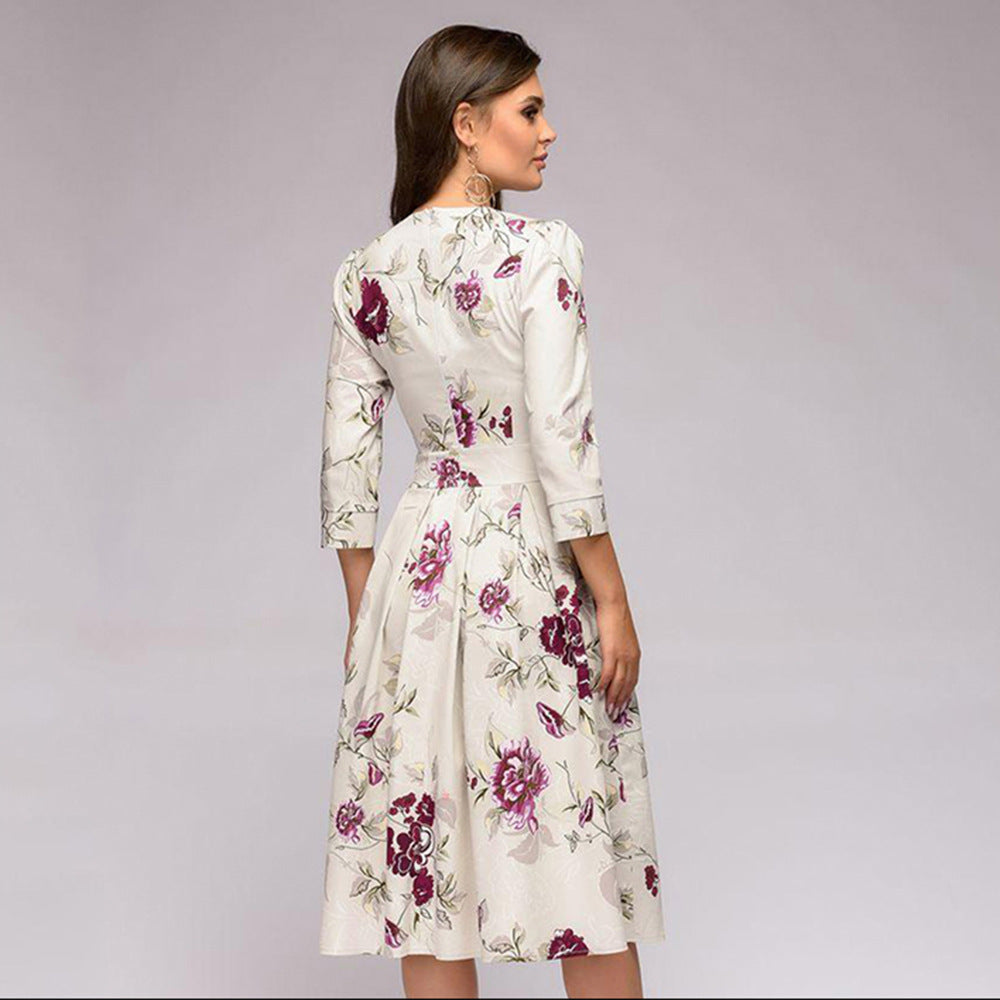 Tara – A-Linien Plissee-Kleid mit modischem Print