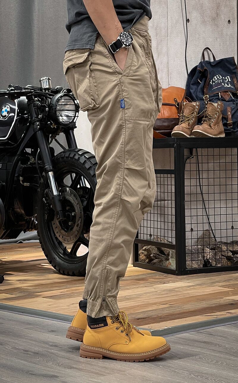 Andrew – Retro Herren-Latzhose mit mehreren Taschen und elastischer Taille