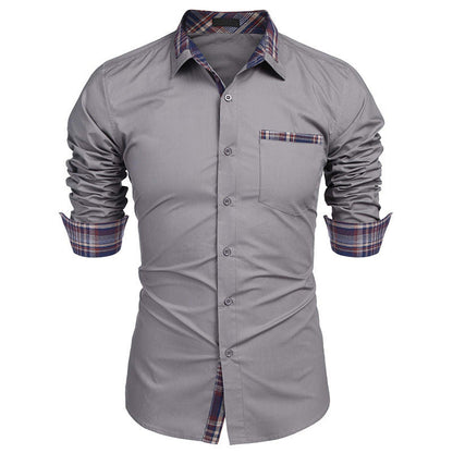 Herren Slim Fit Freizeithemd mit Karodetails – Stilvolles Langarm Business & Casual Hemd