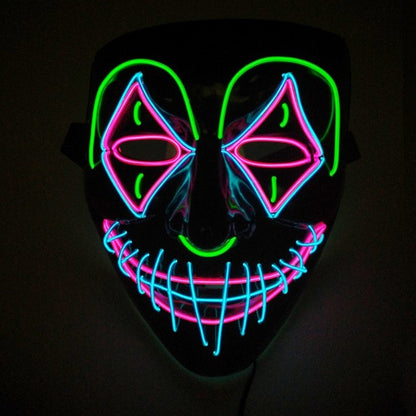 Halloween LED Leuchtmaske für Erwachsene – Gruselige Party- und Kostüm-Maske mit Neon-Effekt