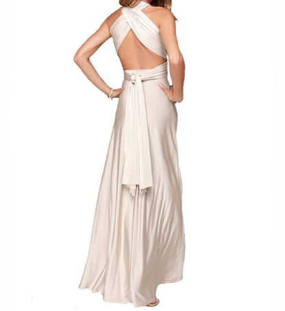 Damen Maxikleid mit Rückenfreiem Design – Elegantes Abendkleid, vielseitig tragbar, Partykleid