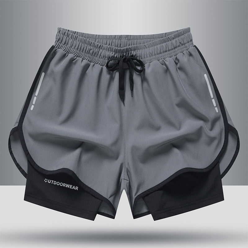 Ian – Sportliche Herren-Shorts mit Kordelzug und doppelter Schicht, schnelltrocknend und hoch elastisch
