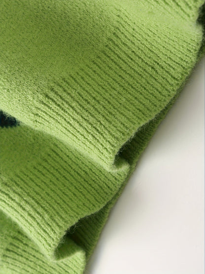 Damen Pullover mit Herzmuster, modisch und leger, ideal für Herbst und Winter