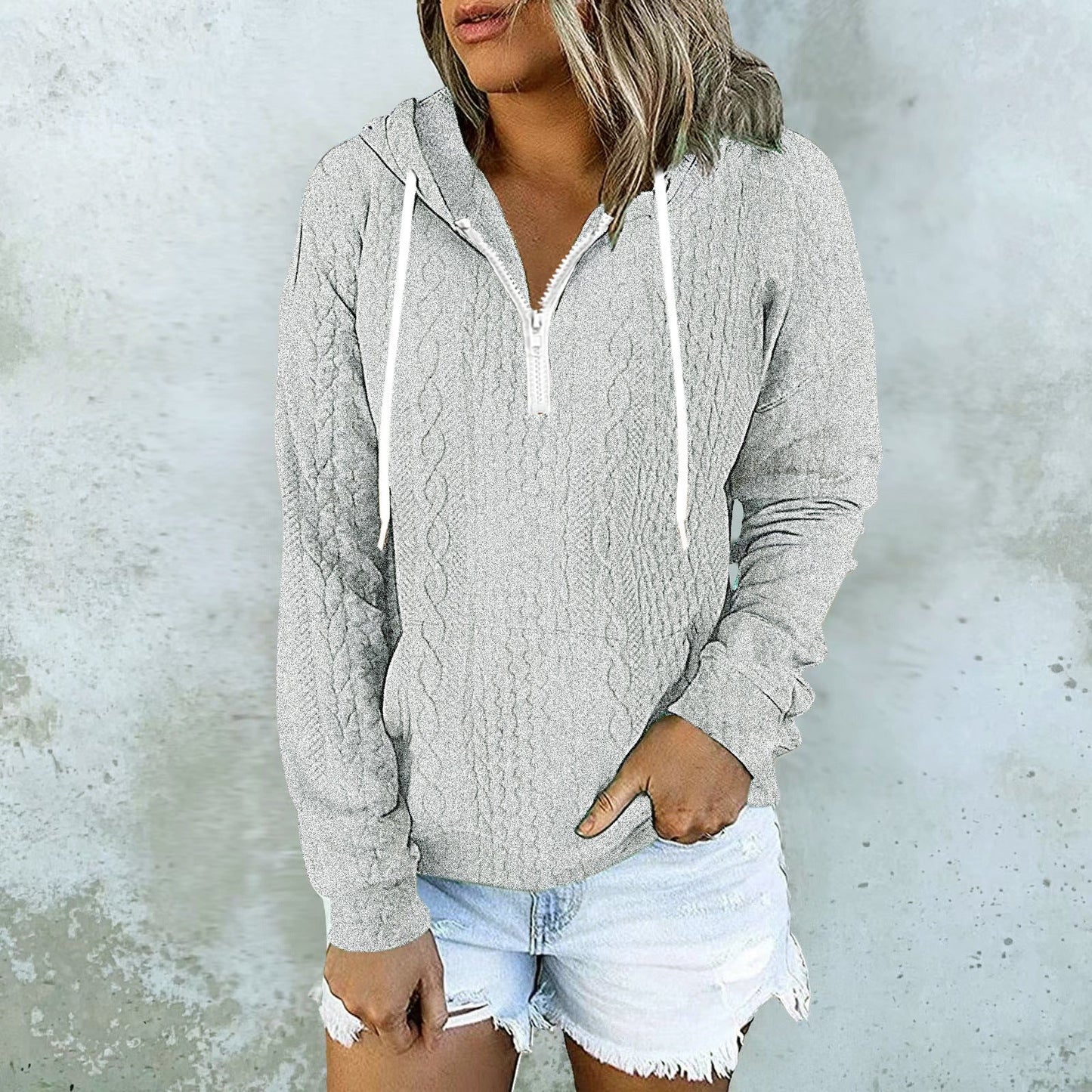 Sophie – Hoodie mit Twist-Textur und Kordelzug für modebewusste Frauen