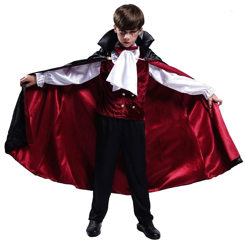 Halloween Kinder Vampir Kostüm – Jungen Dracula Verkleidung für Halloween Party & Karneval