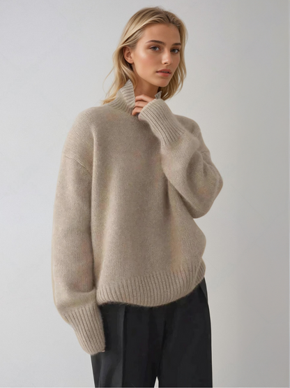 Damen Rollkragenpullover im Oversize-Look – Stilvoller Strick für Herbst und Winter