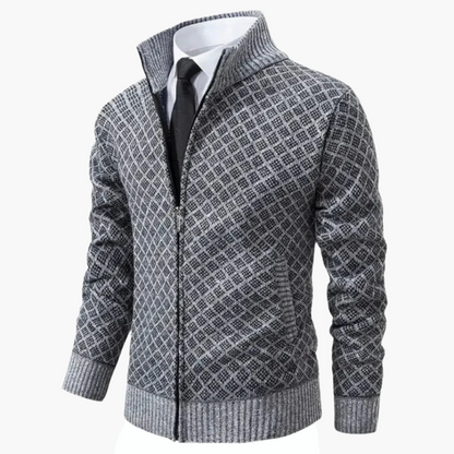 Herren Strickjacke im Business Casual Stil – Elegante Jacke mit Reißverschluss für Büro und Freizeit