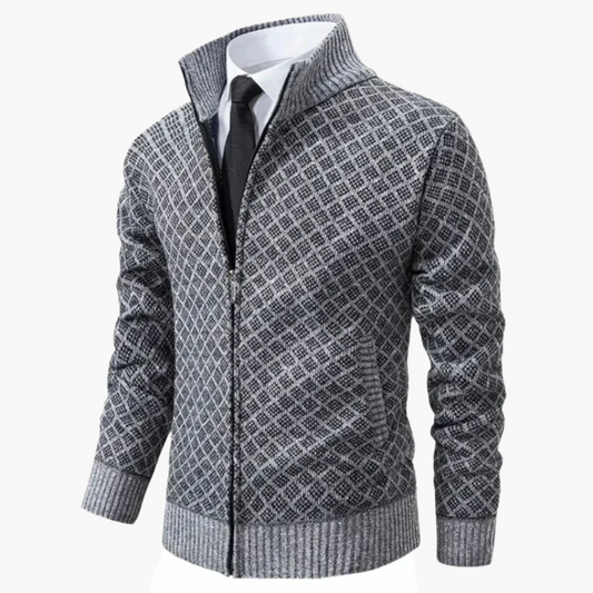 Herren Strickjacke im Business Casual Stil – Elegante Jacke mit Reißverschluss für Büro und Freizeit