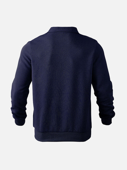Herren Pullover Halbreißverschluss Modernes Strukturmuster – Smart Casual & Büro