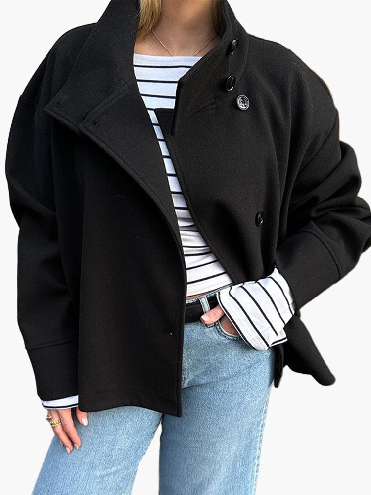 Damen Kurze Double-Breasted Übergangsjacke – Eleganter City-Look für Herbst & Frühling