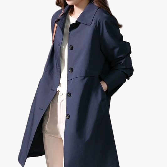 Damen Kurzmantel Trenchcoat – Eleganter Business & Freizeit Mantel mit Knopfleiste
