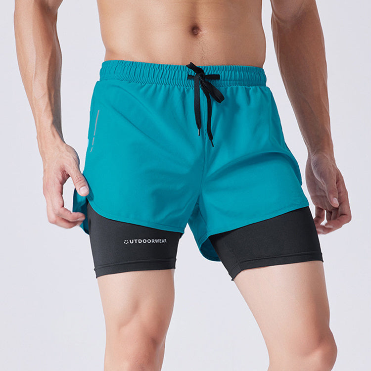 Ian – Sportliche Herren-Shorts mit Kordelzug und doppelter Schicht, schnelltrocknend und hoch elastisch