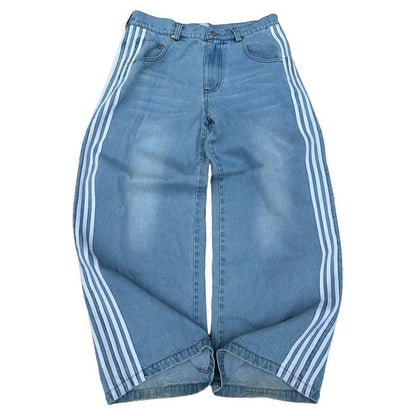 Jake – Vintage gestreifte gestickte Jeans für Herren