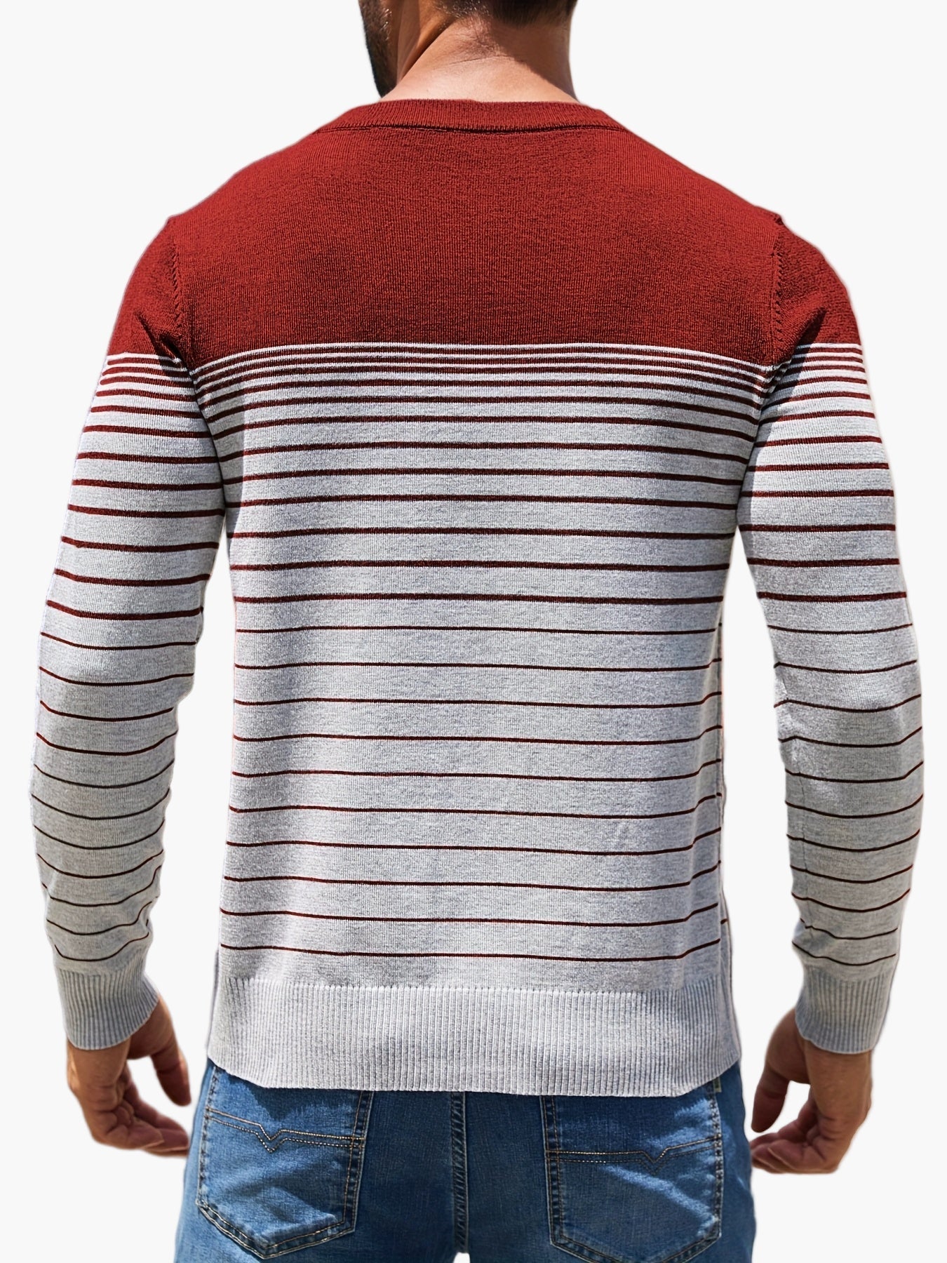 Herren Strickpullover mit Streifenmuster – Lässiger Freizeit-Look für Alltag und Büro