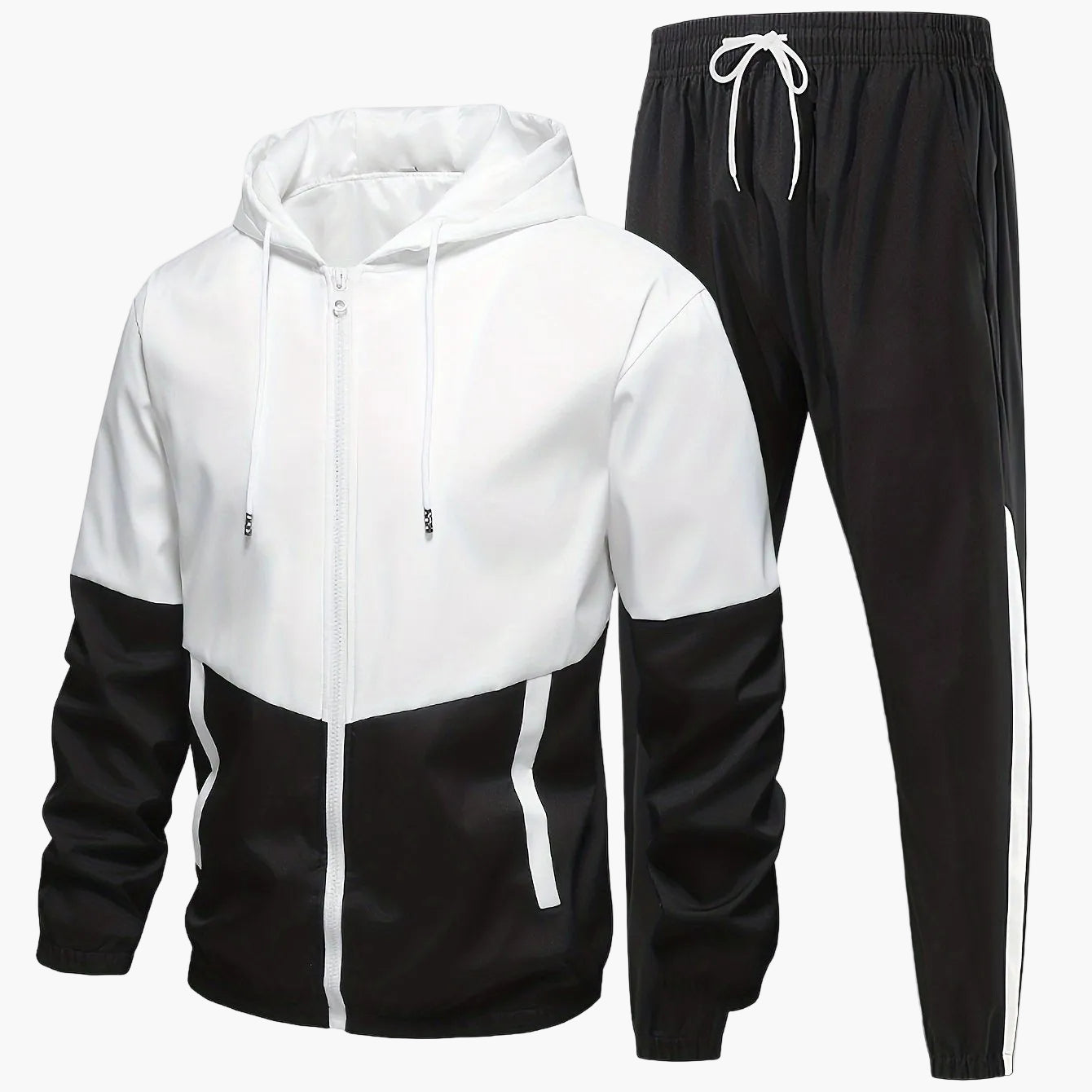 Herren Trainingsanzug Freizeit Sportanzug mit Kapuze – Modernes Set für Alltag & Fitness