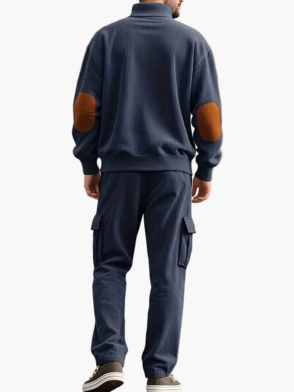 Herren Freizeit Zweiteiler Set mit Knopfleiste – Lockerer Stil für Alltag und Freizeit