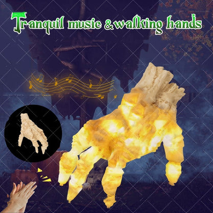 Halloween Deko Elektrische Leuchtende Zombiehand – Gruselige Bewegliche Hand für Party & Spukhaus