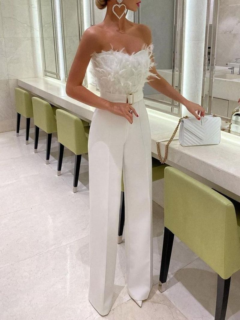 Julie – Federleichtes Damen-Jumpsuit mit Röhrenoberteil für Partys