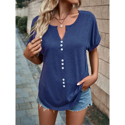 Donna – Sommerbluse mit Knopfdesign